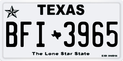 TX license plate BFI3965