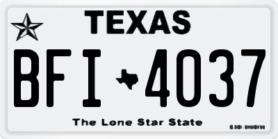 TX license plate BFI4037