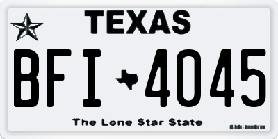 TX license plate BFI4045