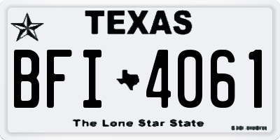 TX license plate BFI4061