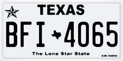 TX license plate BFI4065