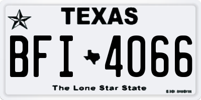 TX license plate BFI4066