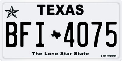TX license plate BFI4075