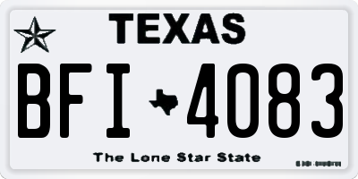TX license plate BFI4083