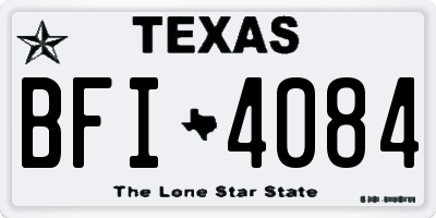 TX license plate BFI4084