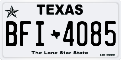 TX license plate BFI4085
