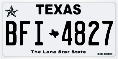 TX license plate BFI4827