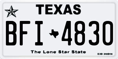 TX license plate BFI4830