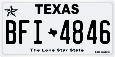 TX license plate BFI4846