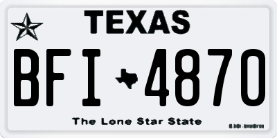 TX license plate BFI4870