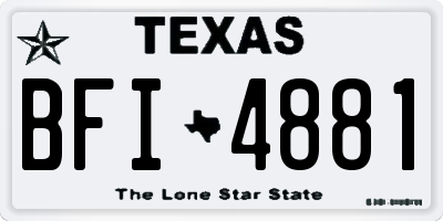 TX license plate BFI4881