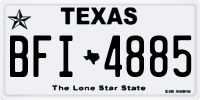 TX license plate BFI4885