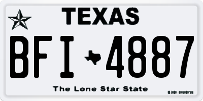 TX license plate BFI4887
