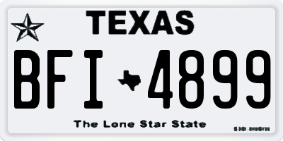 TX license plate BFI4899