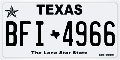 TX license plate BFI4966