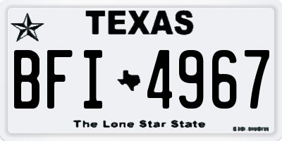 TX license plate BFI4967