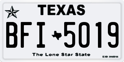 TX license plate BFI5019