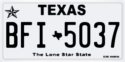 TX license plate BFI5037