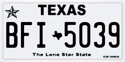 TX license plate BFI5039