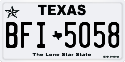 TX license plate BFI5058