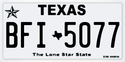 TX license plate BFI5077