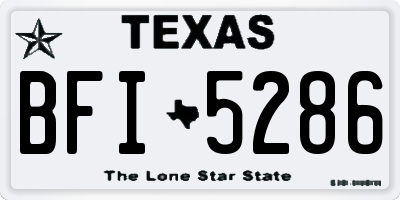 TX license plate BFI5286