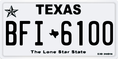 TX license plate BFI6100