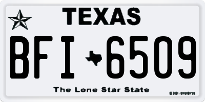 TX license plate BFI6509