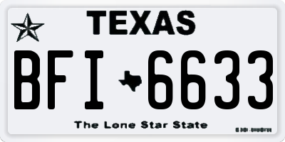 TX license plate BFI6633