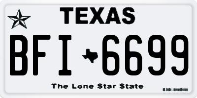 TX license plate BFI6699