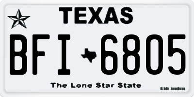 TX license plate BFI6805