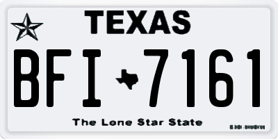 TX license plate BFI7161