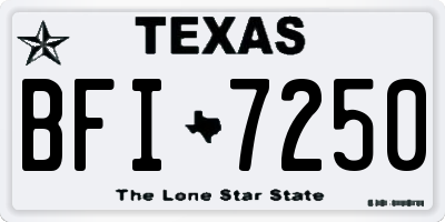 TX license plate BFI7250