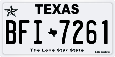 TX license plate BFI7261