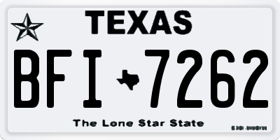 TX license plate BFI7262