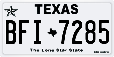TX license plate BFI7285