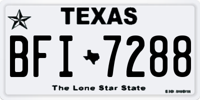 TX license plate BFI7288