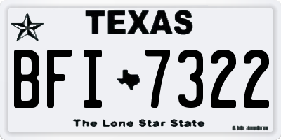 TX license plate BFI7322