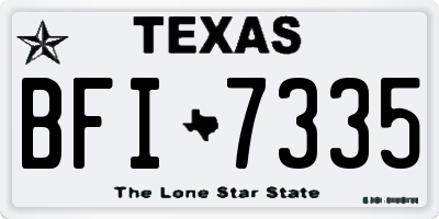TX license plate BFI7335
