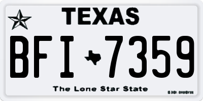 TX license plate BFI7359