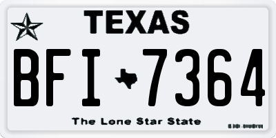 TX license plate BFI7364
