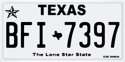 TX license plate BFI7397