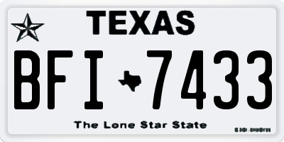 TX license plate BFI7433
