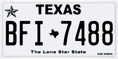 TX license plate BFI7488