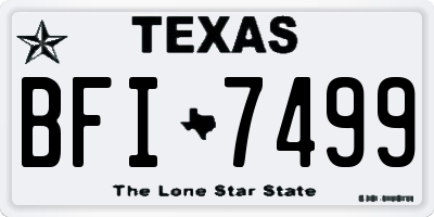 TX license plate BFI7499