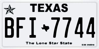 TX license plate BFI7744