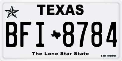 TX license plate BFI8784