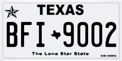 TX license plate BFI9002
