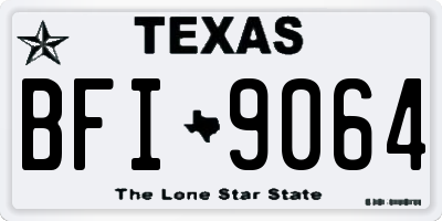 TX license plate BFI9064