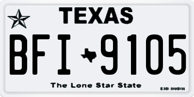 TX license plate BFI9105